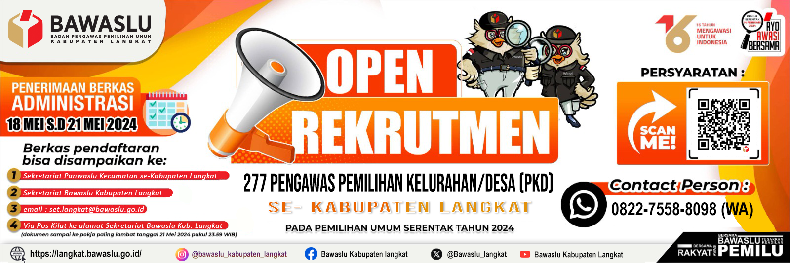 BANNER PENGUMUMAN OPEN RECRUITMENT PKD KAB. LANGKAT